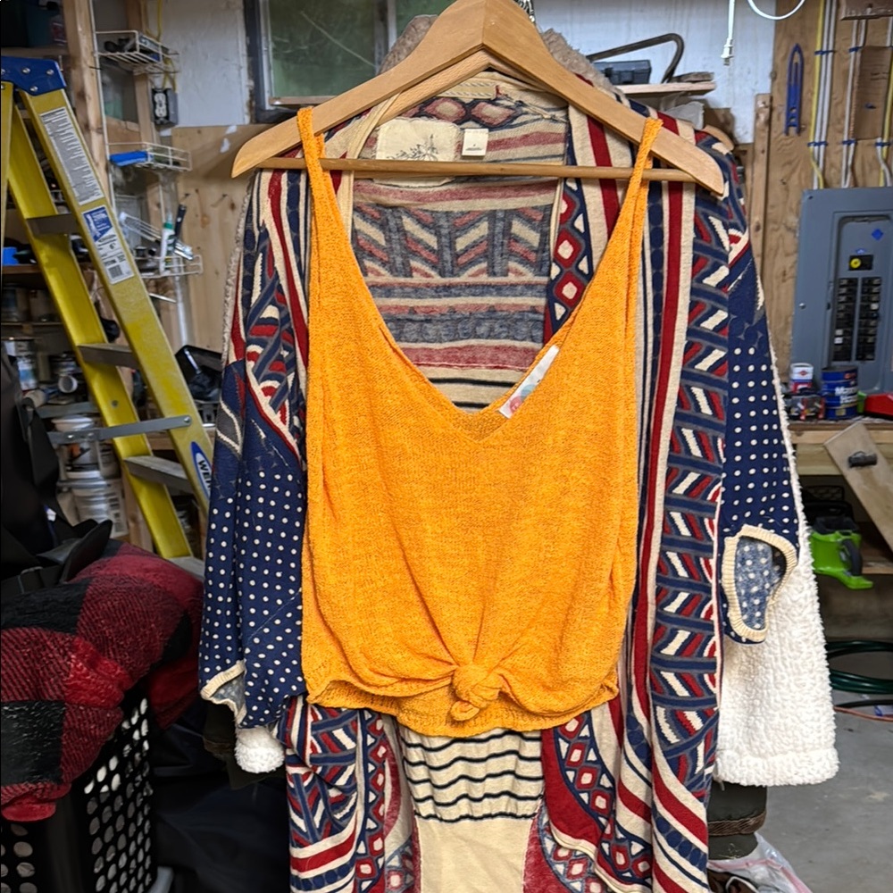 Free People Orange Tank Top